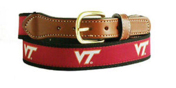 University of Virginia Tec Men's  Web Leather Belt
