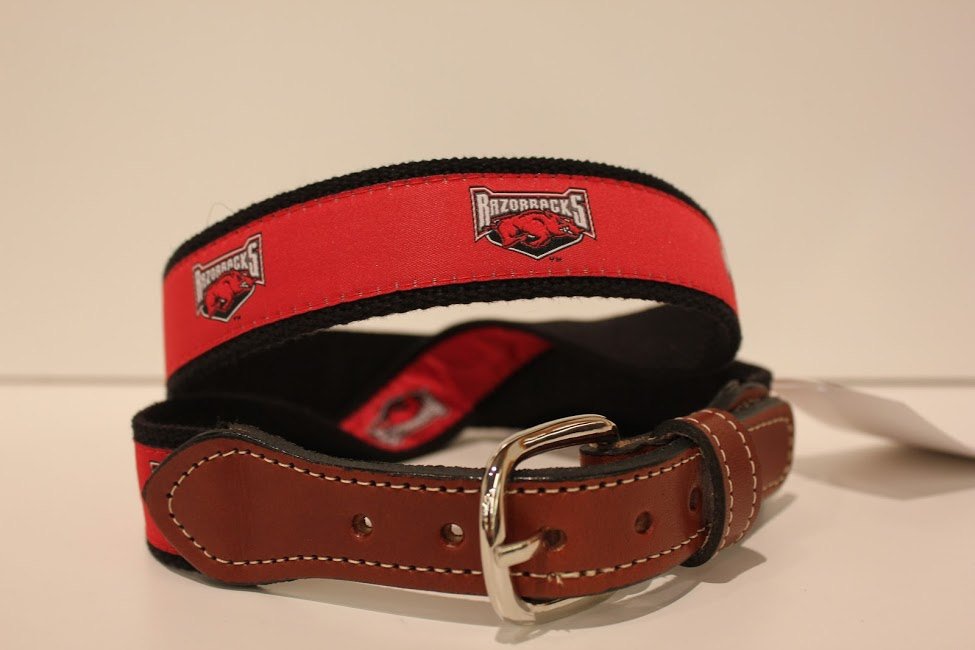 University of Arkansas  Men's  Web Leather Belt