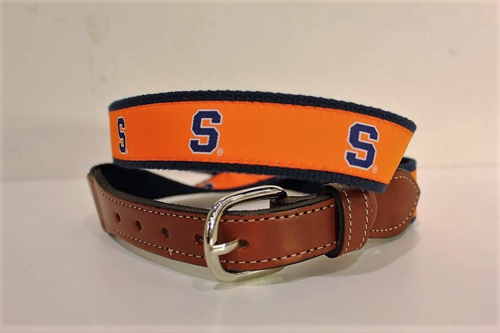 Syracuse University ribbon Web Leather Belt