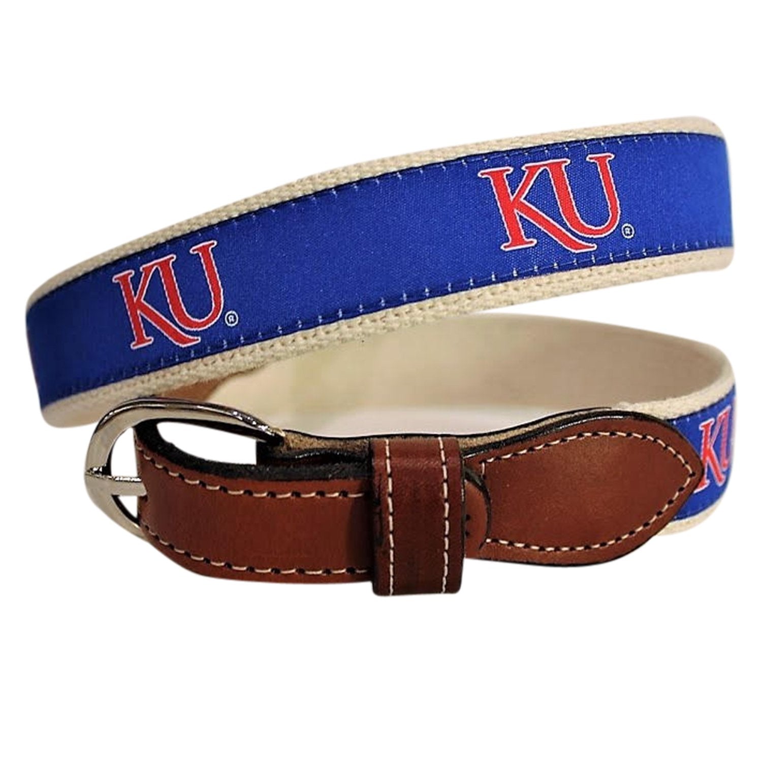 University of Kansas  Men's  Web Leather Belt