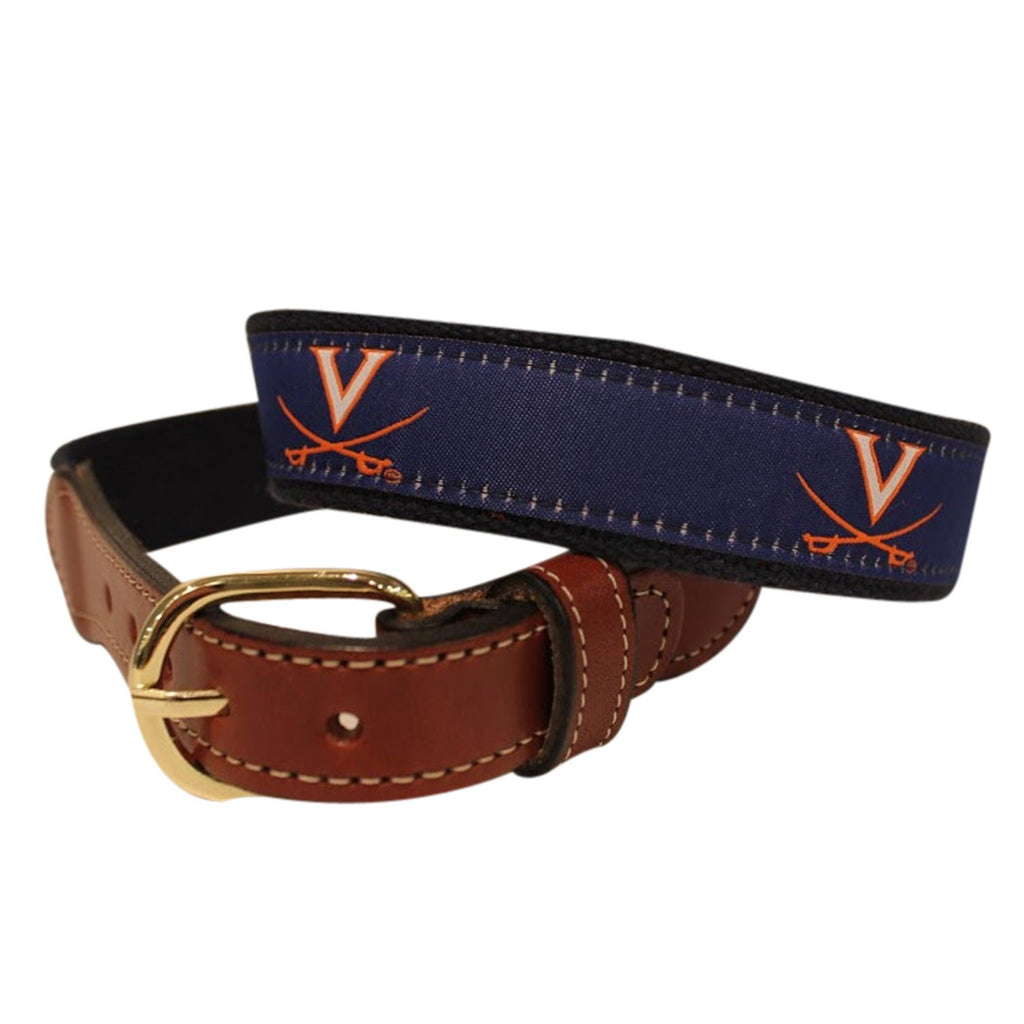 University of Virginia  Men's  Web Leather Belt