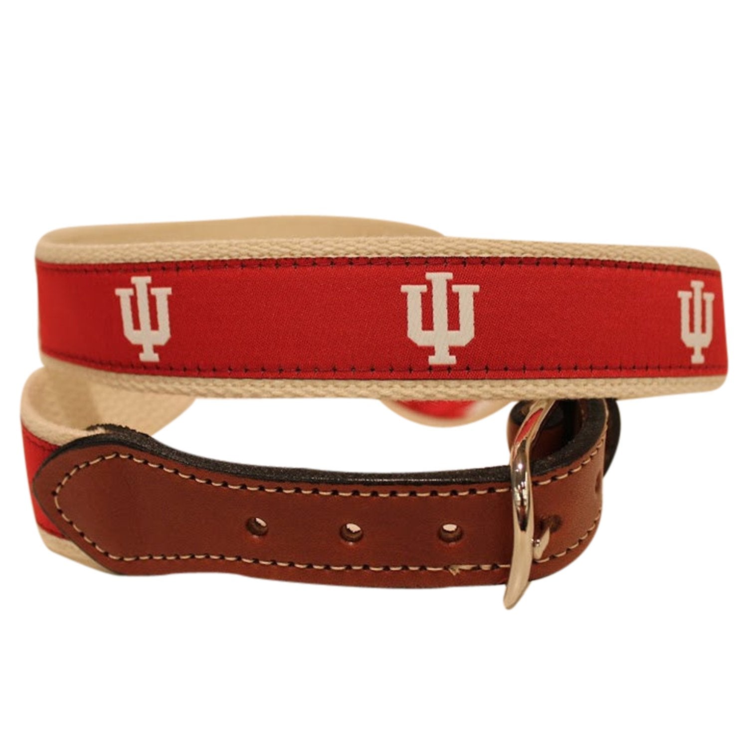 Indiana University Men's  Web Leather Belt