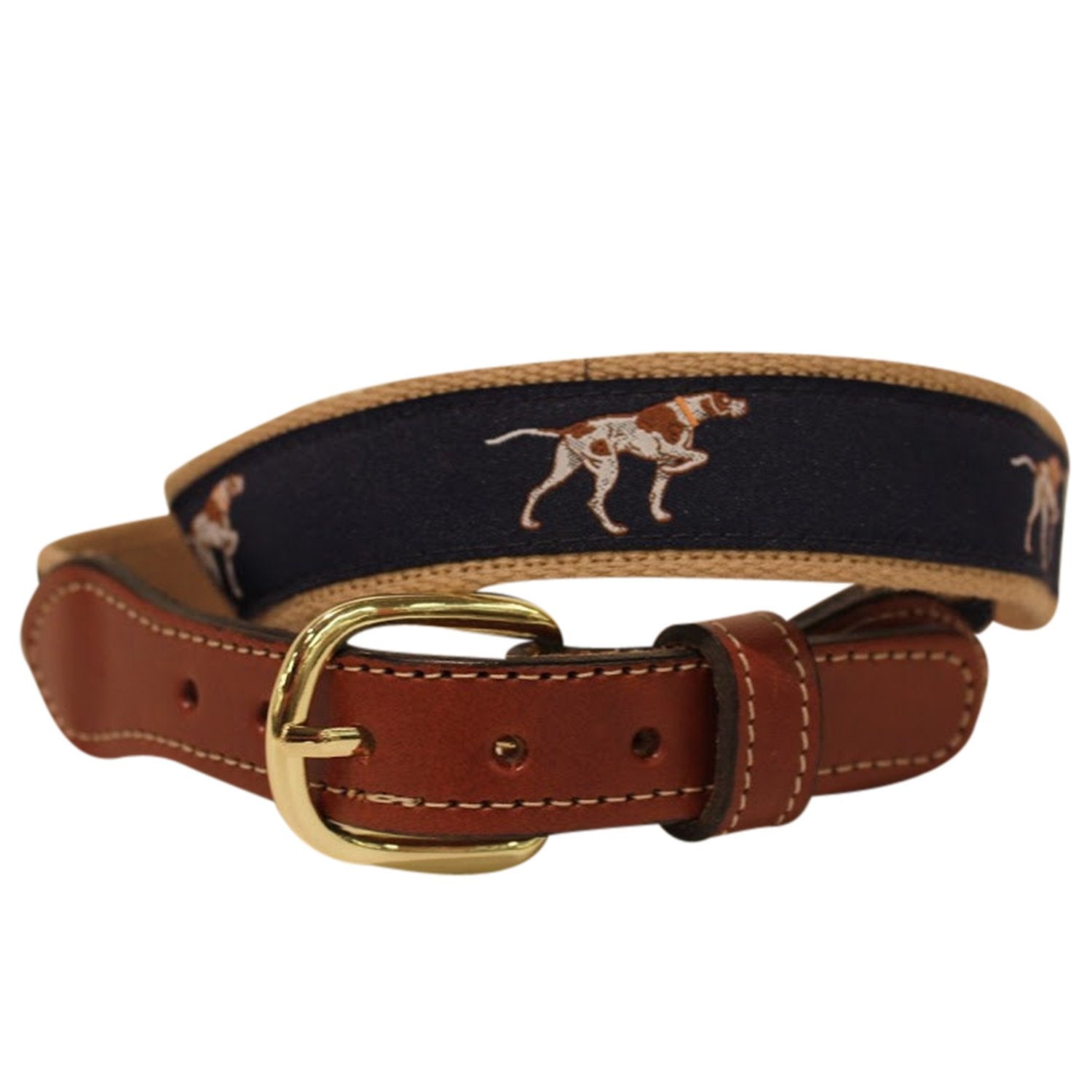 Pointer Dog  Belt-  Web Leather Belt