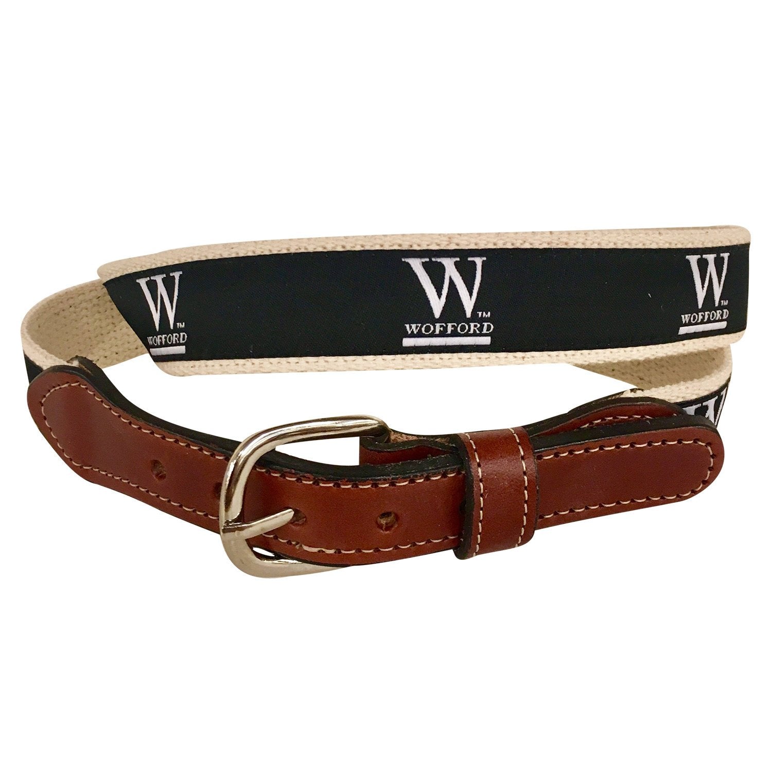 Wofford cotton Web Leather Belt