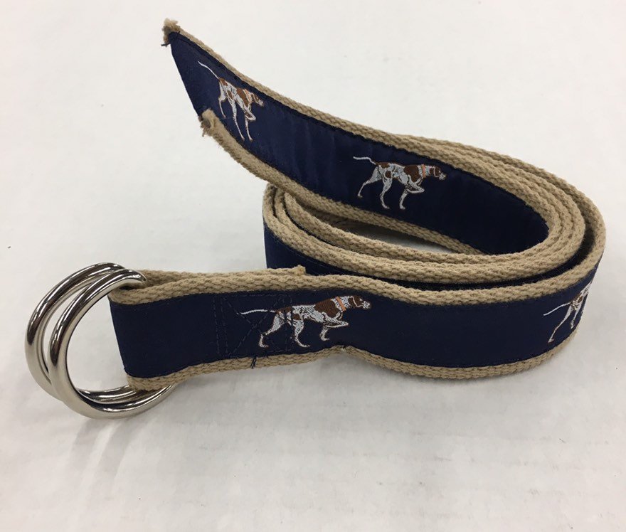 Pointer Dog Ribbon D-Ring Belt