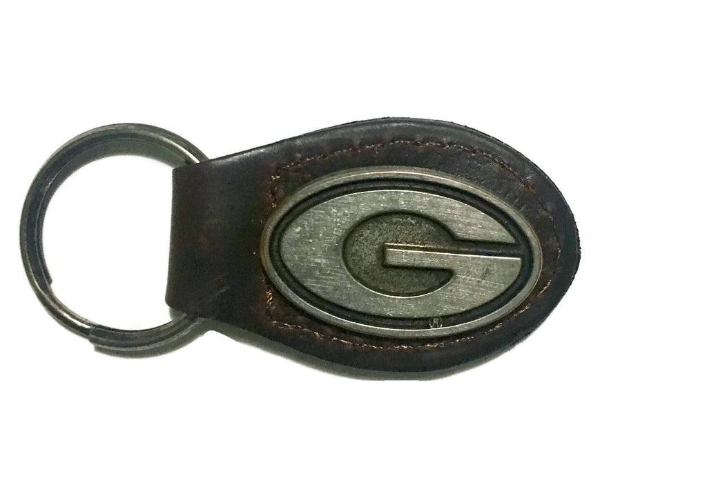 UGA Georgia Bulldogs leather key chain