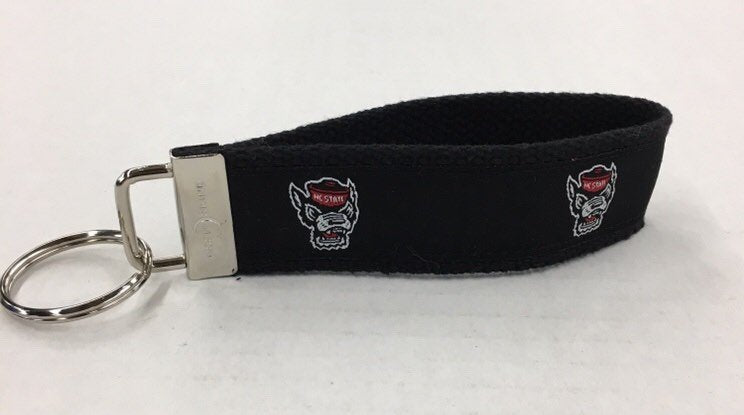 University of NC State  wrislet licensed web key chain long loop